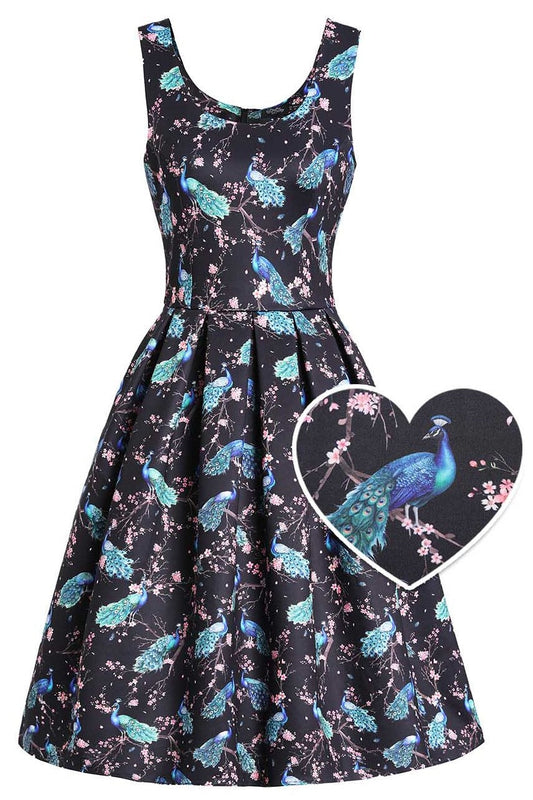 Amanda Peacock Swing Dress In Dark Blue