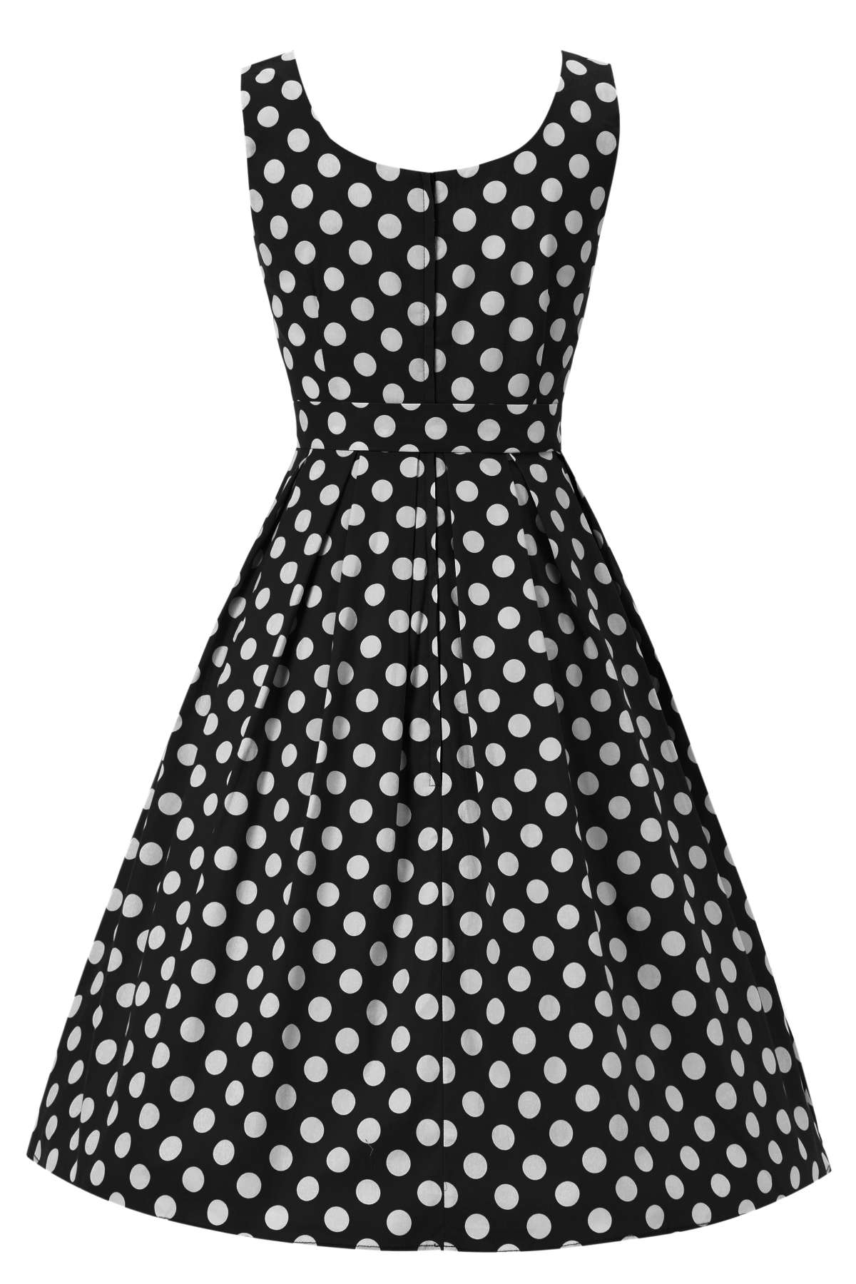 Amanda Polka Dot Flared Dress In Black