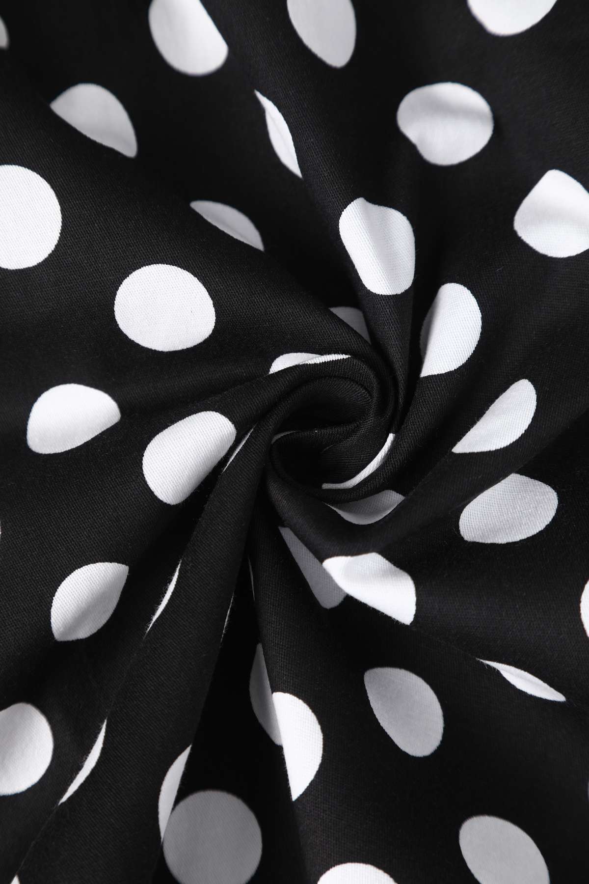 Amanda Polka Dot Flared Dress In Black