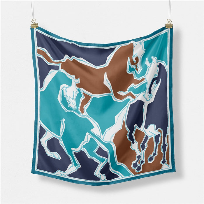 Amaranta Blue Silk Scarf / 53cm