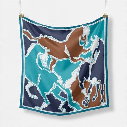 Amaranta Blue Silk Scarf / 53cm