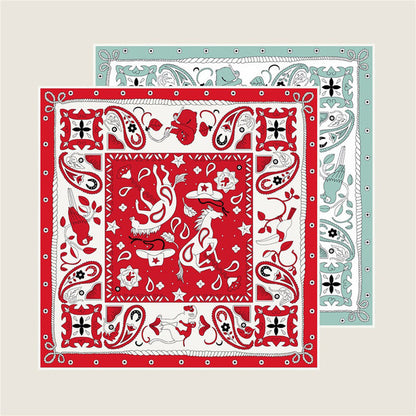 Animals Red Double Print Scarf / 90cm