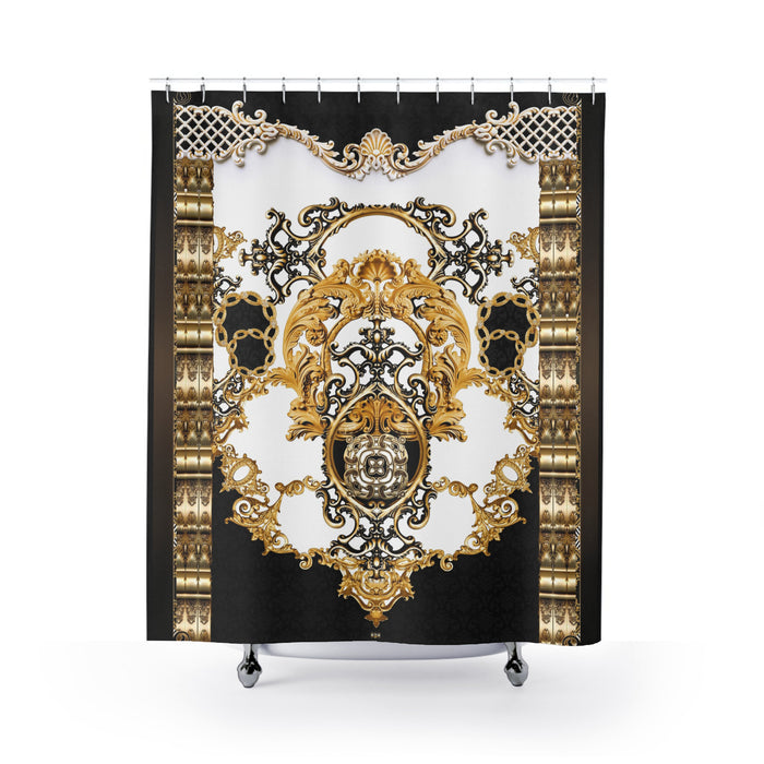 Baroque Shower Curtain Amber Room Curtain Bathroom Curtain  | 100355A