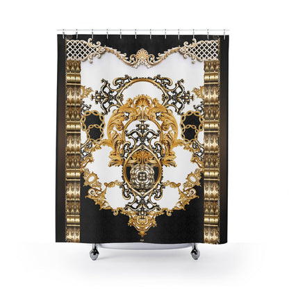 Baroque Shower Curtain Amber Room Curtain Bathroom Curtain  | 100355A