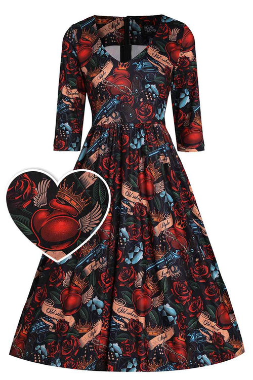 Billie Rockabilly Guns n Roses Dress