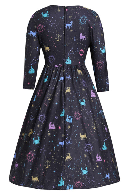 Billie Sparkly Horoscope Black Dress