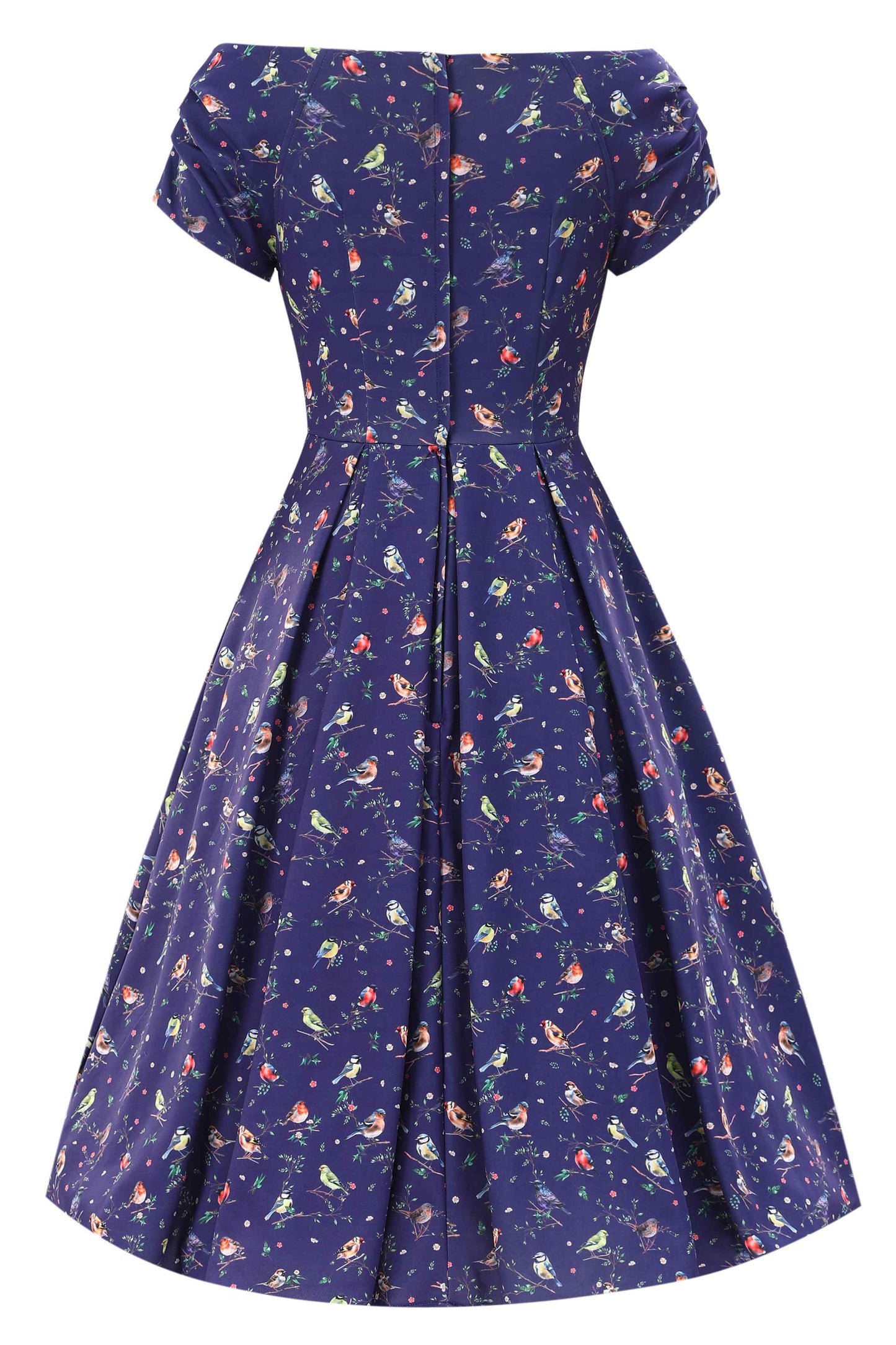 Lily Bird Garden Off Shoulder Dress In Navy Blue