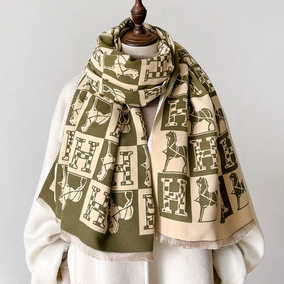 Blancha Pashmina Scarf Green