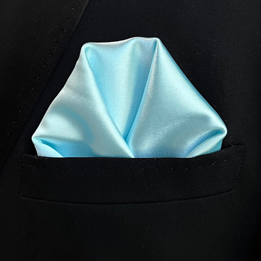 Baby Blue Thick Satin Pocket Square