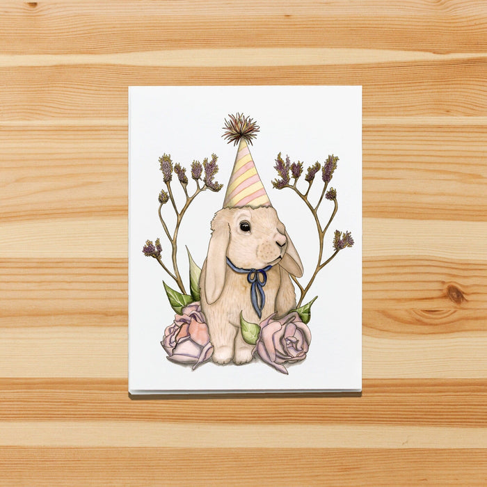 PinkPolish Design Note Cards "Bunny Celebration" Handmade Notecard