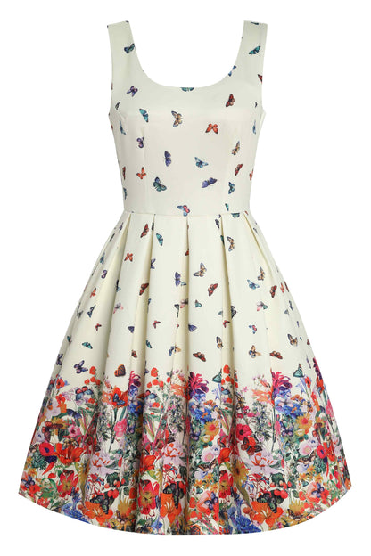 Amanda Butterfly Garden Flared Dress
