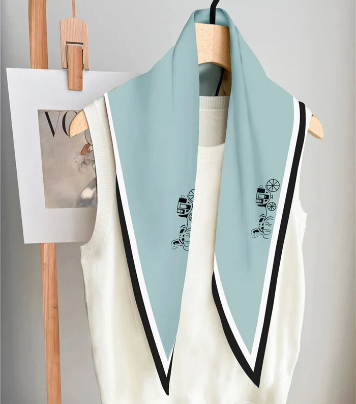 Carriage Blue Silk Diamond Scarf