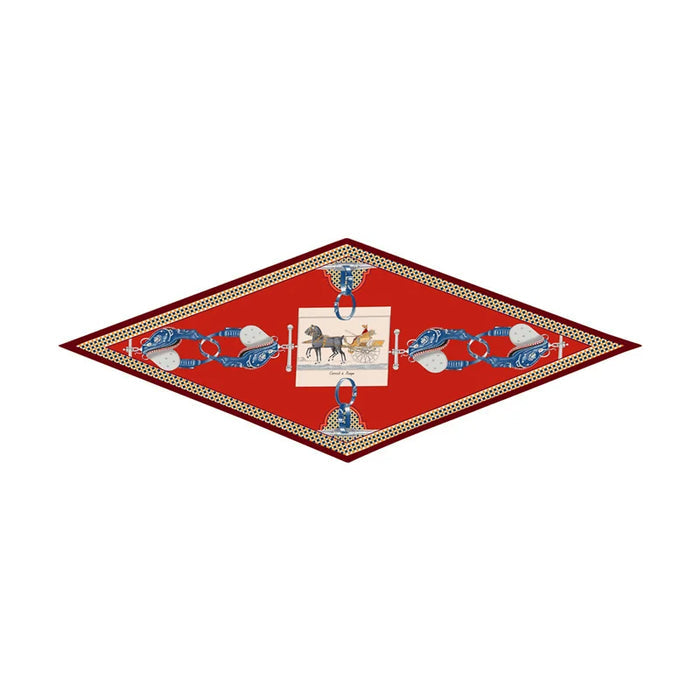 Carriage & Saddle Red Silk Diamond Scarf