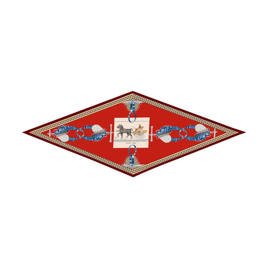 Carriage & Saddle Red Silk Diamond Scarf