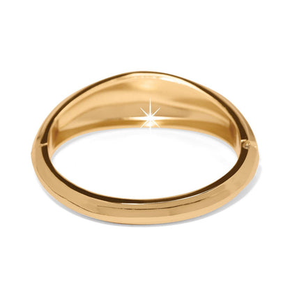 Brighton bangle bracelet with smooth domed gold-plated finish and hinged opening on a white background