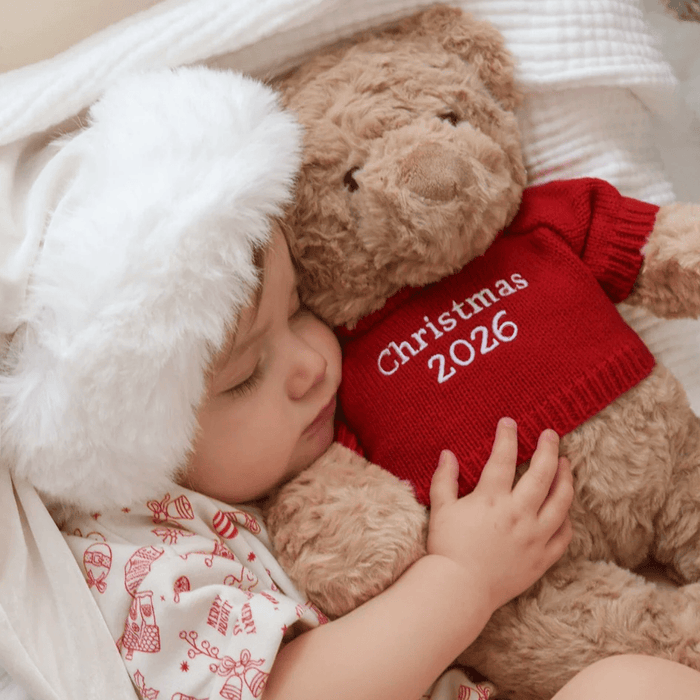 Christmas Bundle - Santa Sack & Biscuit the Bear (Cherry Red sweater)