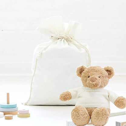 Santa Sack & Biscuit the Bear with Ivory Sweater Bundle Ivory
