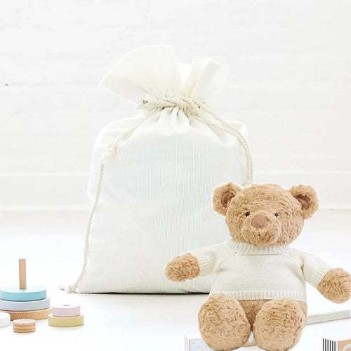Santa Sack & Biscuit the Bear with Ivory Sweater Bundle Ivory