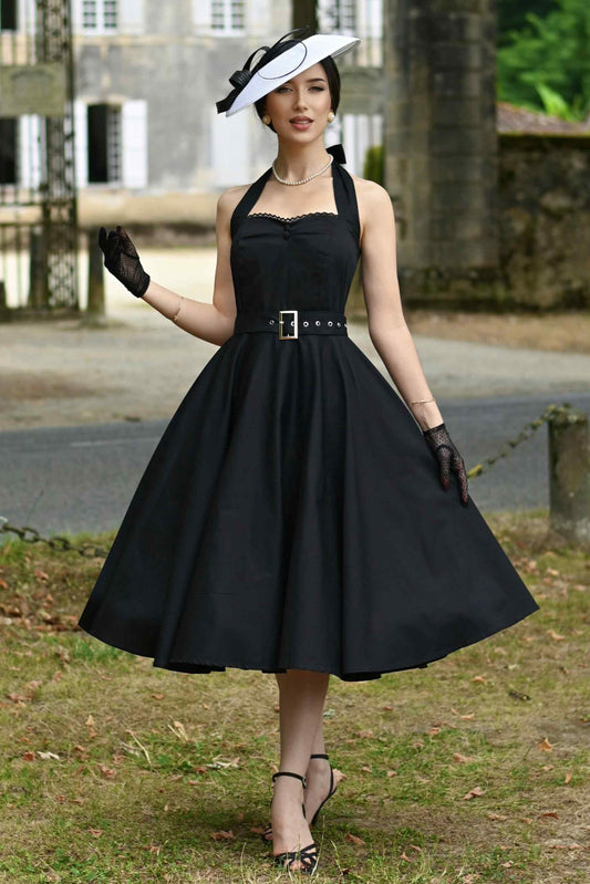 Daisy Classic Black Halter Dress