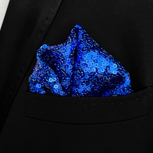 Cobalt Sequin Pocket Square