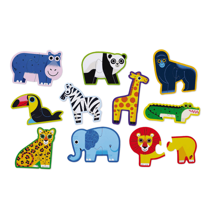 Crocodile Creek Let's Begin Puzzle 2 pc - Jungle in Box