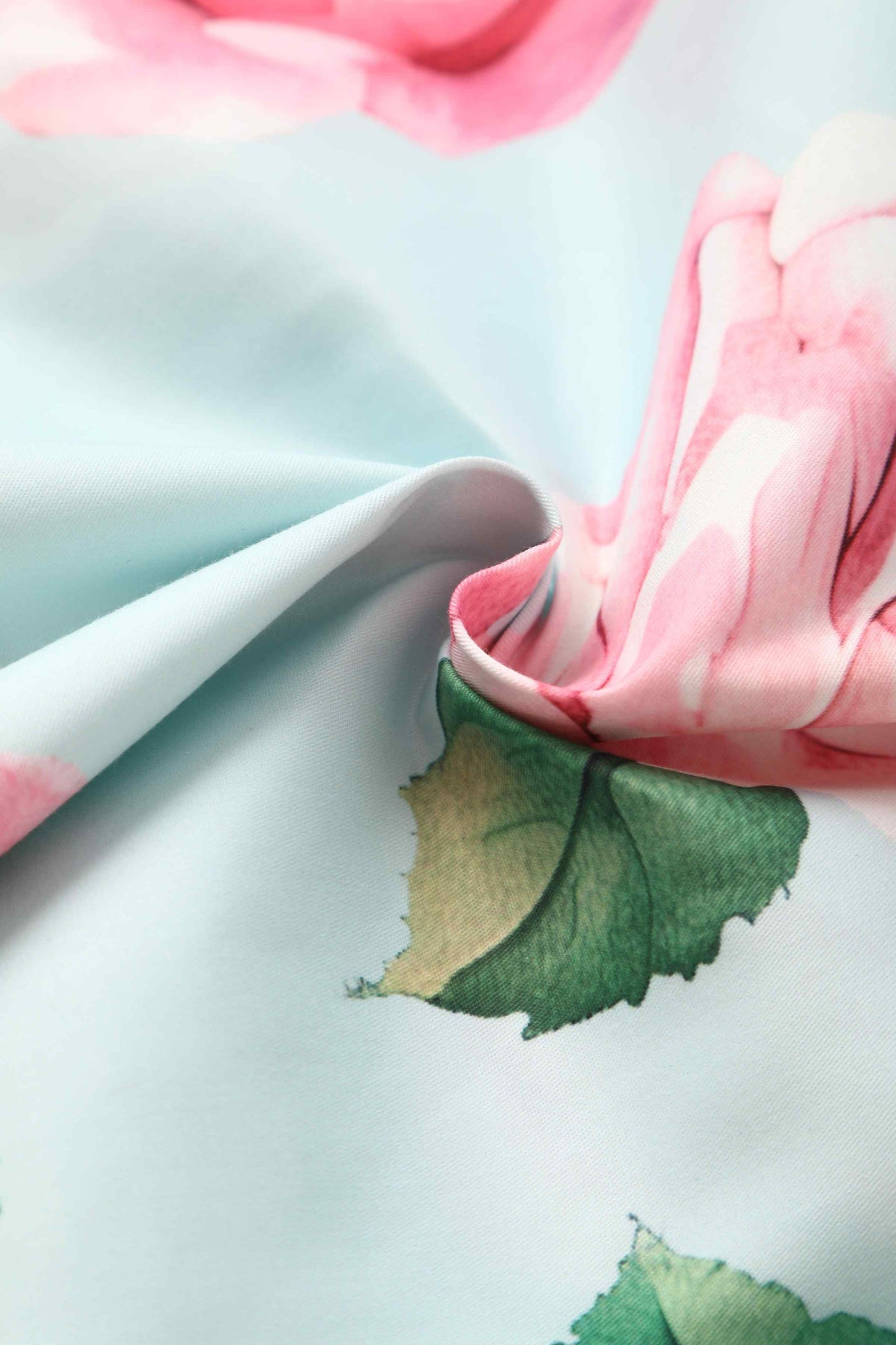 May Crossover Bust Baby Blue Rose Dress