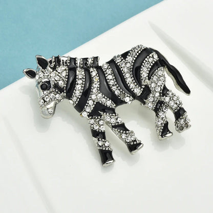 Crystal Zebra Brooch