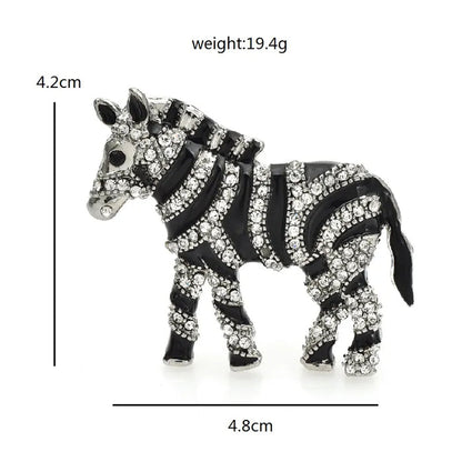 Crystal Zebra Brooch