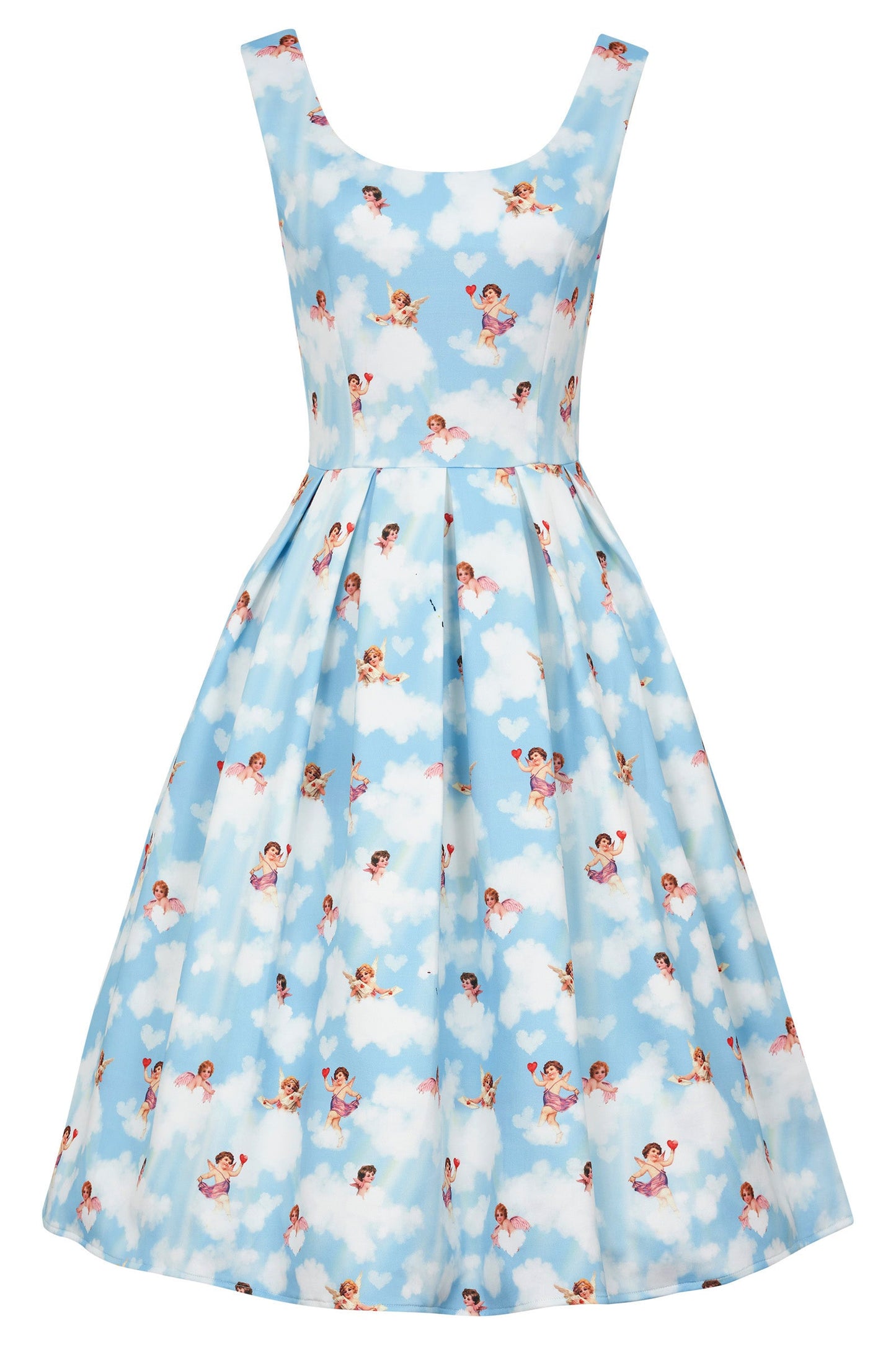 Amanda Light Blue Clouds Cupid Swing Dress