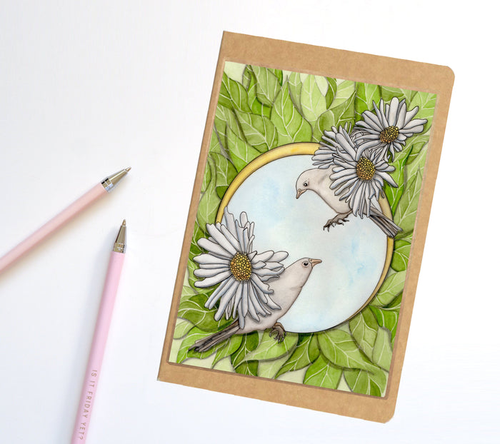 PinkPolish Design Notebook "Daisy Finch" Notebook / Sketchbook / Journal