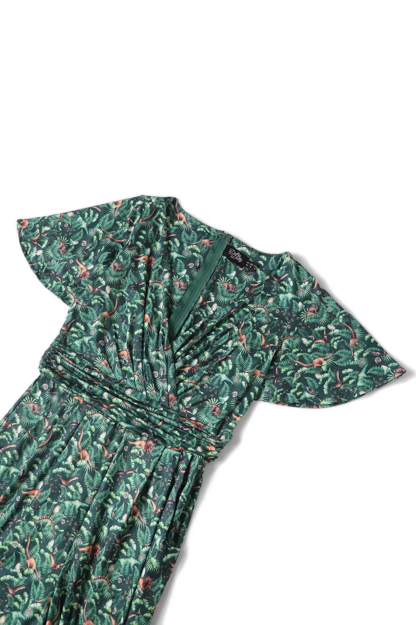 Esther Dinosaur Forest Jumpsuit In Green