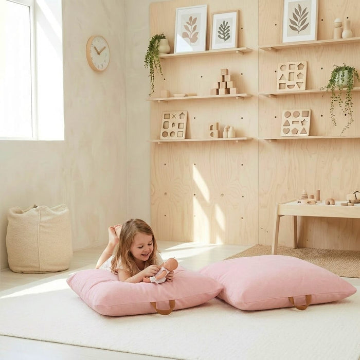 Ellis Corduroy Floor Cushion Blush Pink