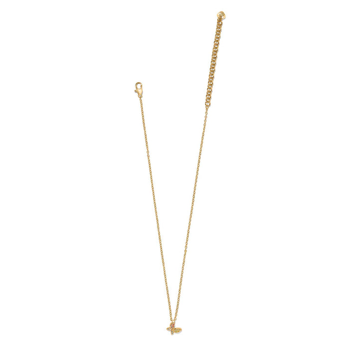 Brighton gold-plated butterfly pendant necklace with crystal accents and lobster clasp on a white background