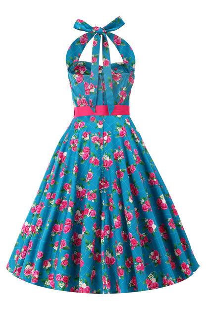 Daisy Fifties Style Rose Halter Dress