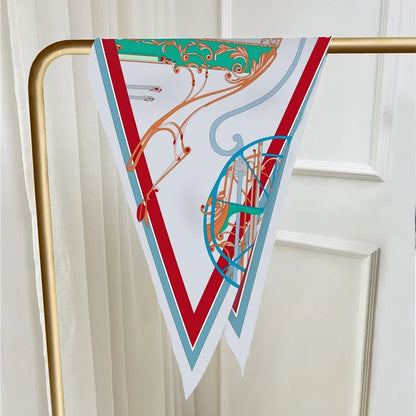 Four-Wheeled Carriage Gray Silk Diamond Scarf