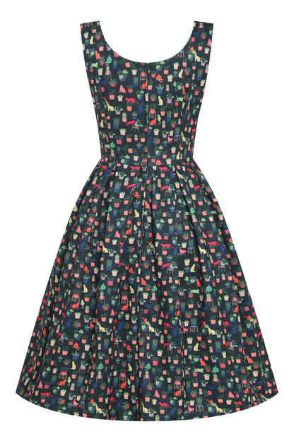 Amanda Green Cat & Plant Swing Dress