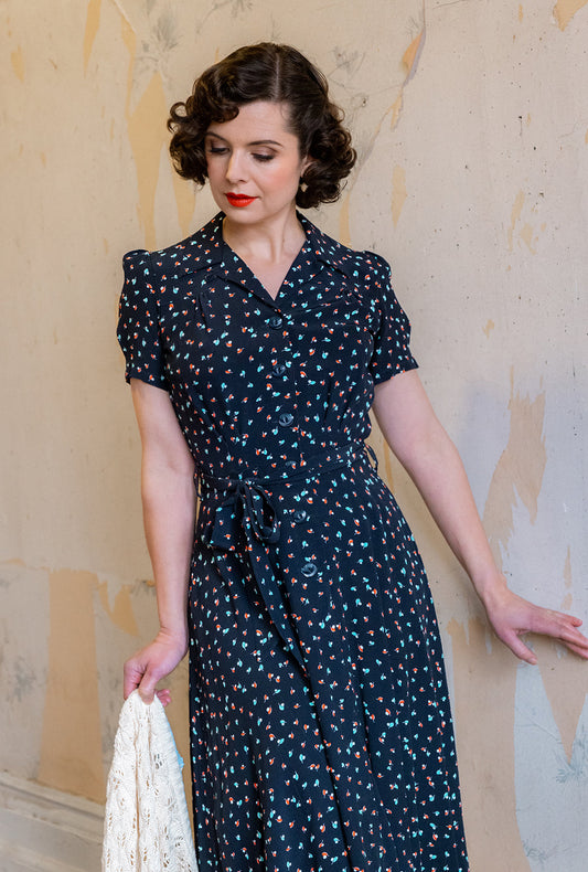 1940s Shirt-Waister Dress - Ocean Pearl