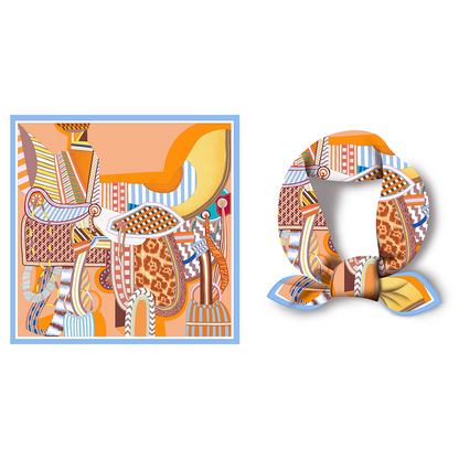Idalia Orange Silk Scarf Small / 53cm