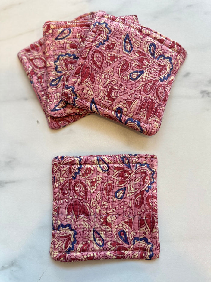 4" square / pink paisley