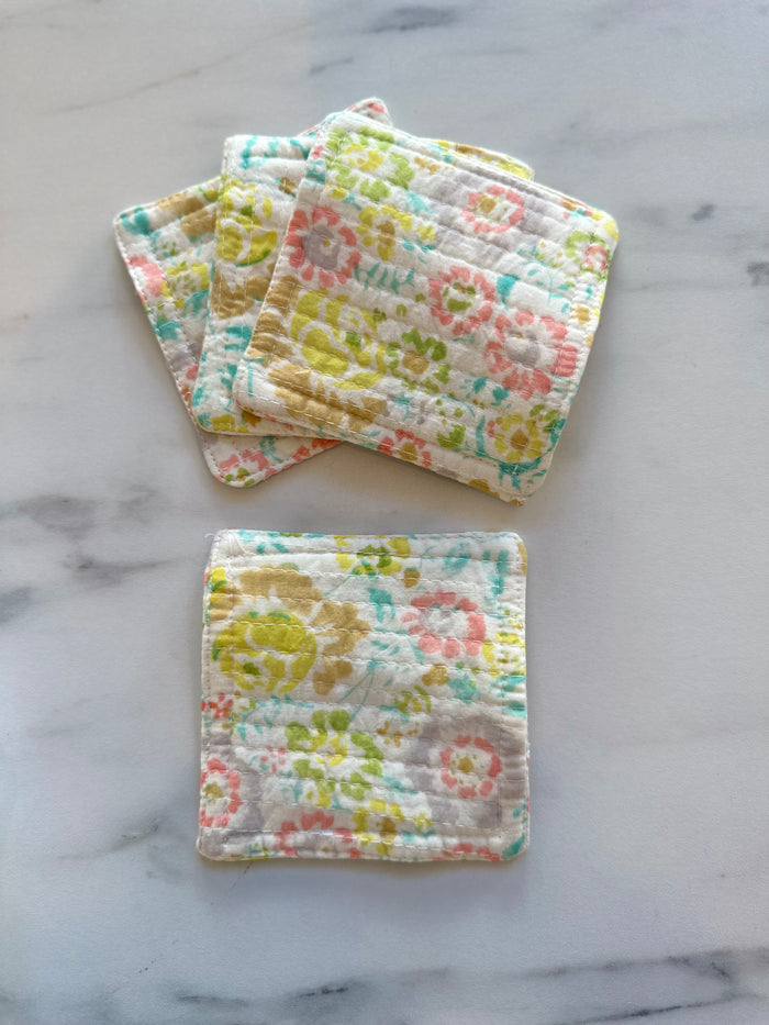 4" square / yellow floral