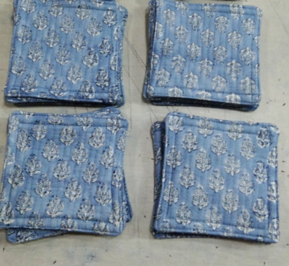 Indy Home Block Printed Fabric Coaster Set