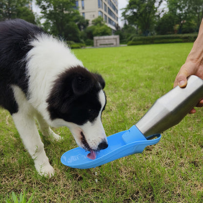 Insulated Dog Water Bottle | Stainless Steel | Portable & Foldable | Leak-Proof | 27oz/750ml