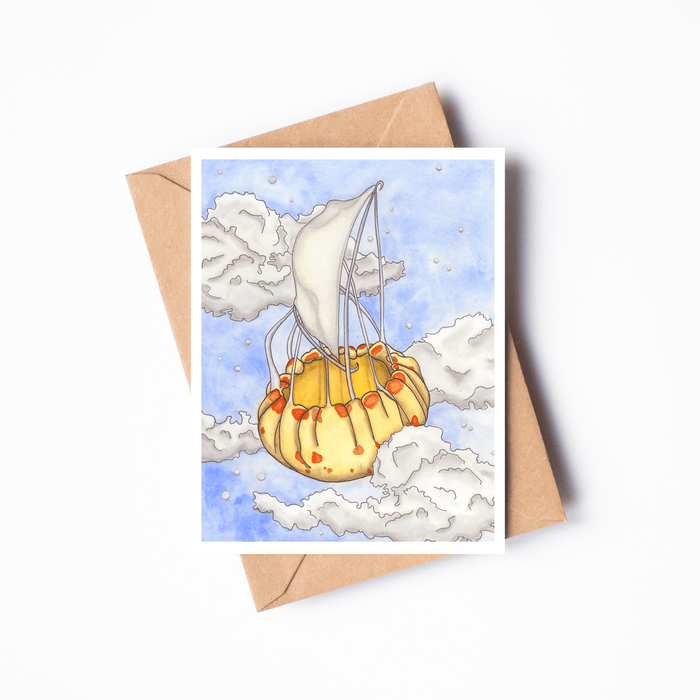 PinkPolish Design Note Cards "Jelly Boat" Handmade Notecard