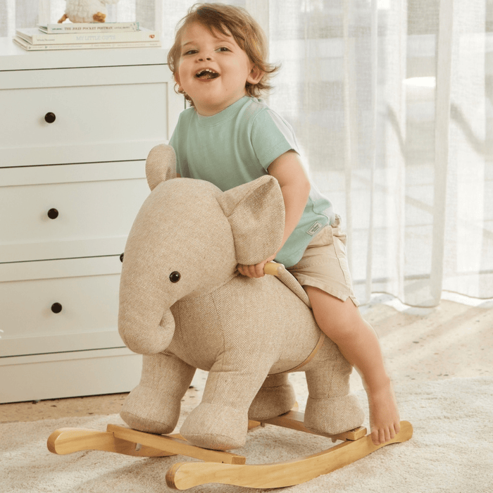 Jiggle & Giggle Rocking Tweed Elephant