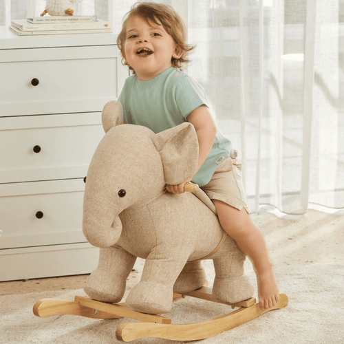 Jiggle & Giggle Rocking Tweed Elephant
