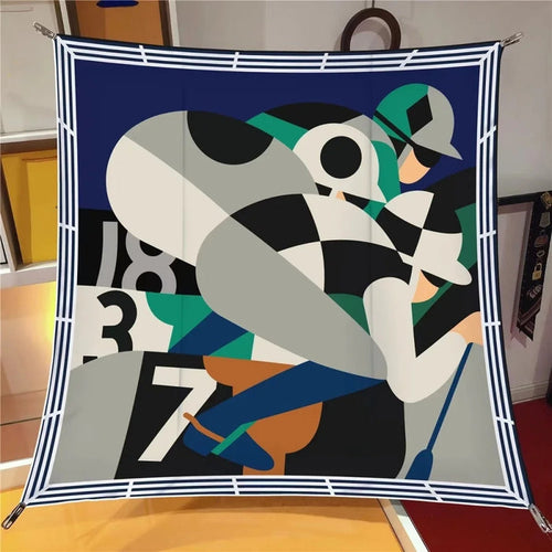 Jockey Navy Silk Scarf / 90cm