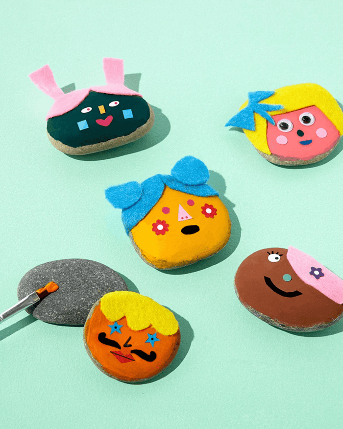 Journey Of Something Kids Rock Painting Kit - Cool Faces