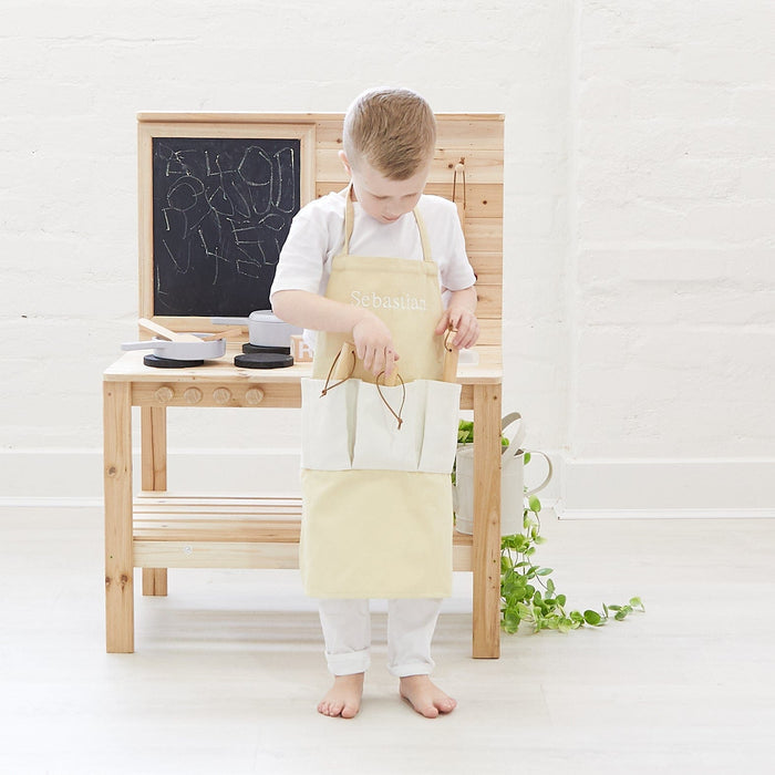 Kids Gardening Apron with Pocket Straw