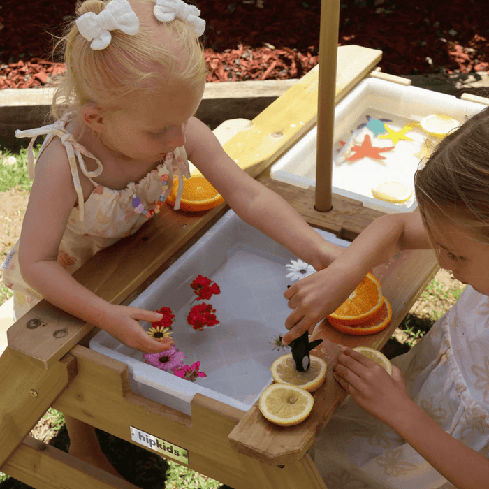 Kids Sand and Water  Picnic Table with Umbrella White