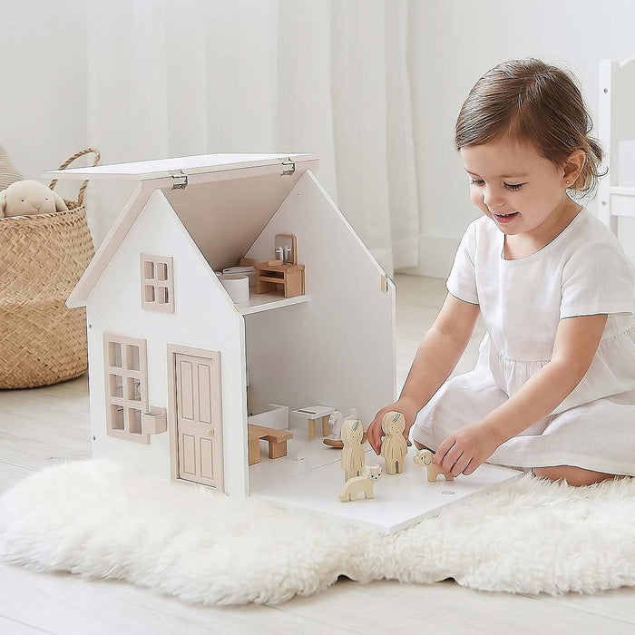 Koda Doll House with Family & Furniture Set Soft Pink